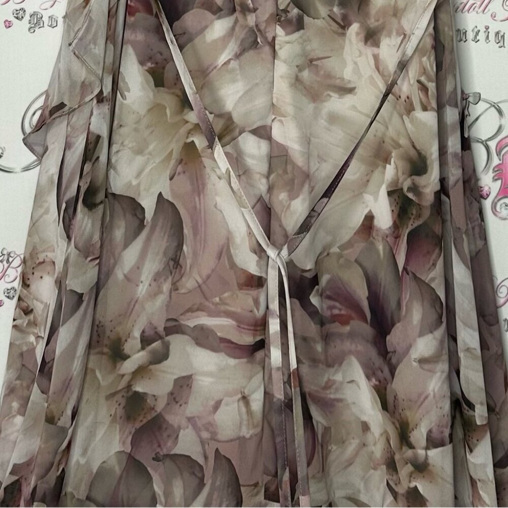 Le chΓ’teau dress watercolor floral flowers zipper zip up sexy flowy Lilly lily - Picture 10 of 11